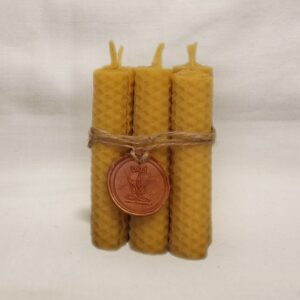 6 velas de miel de 10cm x 2cm