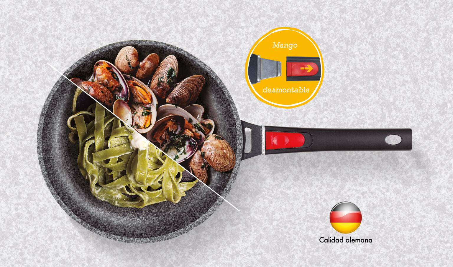 Set de sartenes Lufthous® con fondo de piedra y aluminio fundido